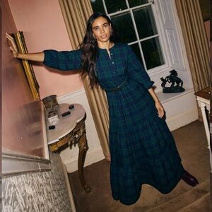 BODEN Alba Check Maxi Dress